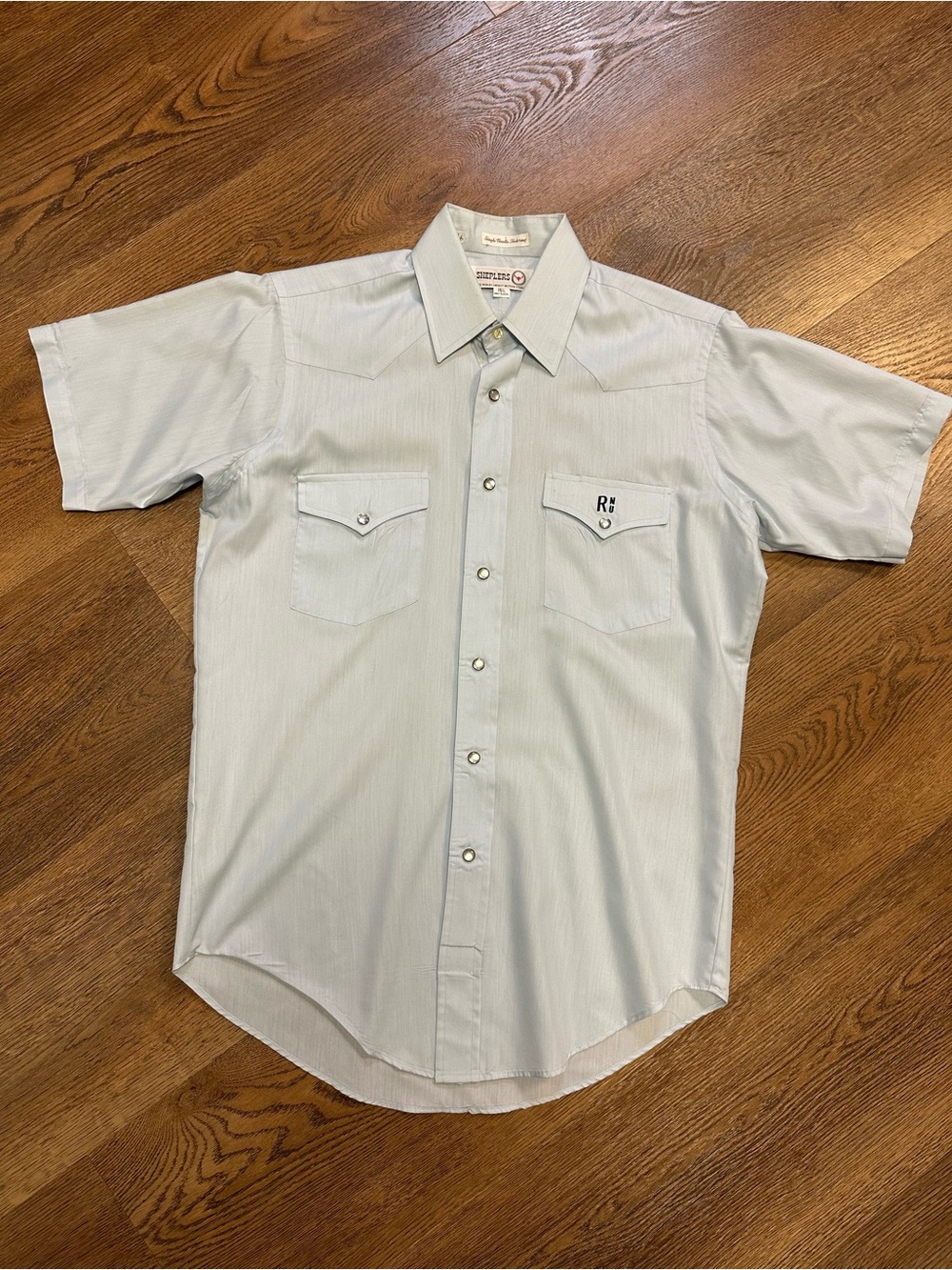Vintage Shepler’s Western Work Shirt in Light Blue Half Sleeve Men’s Sz 15 1/2 - Picture 2 of 5